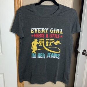 WESTERN Dutton Ranch "Rip" Dark Grey Graphic Tee Shirt